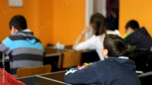 Editorial school kids in the class room learning