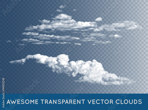 Transparent Vector Clouds Set Collection can be used with any background