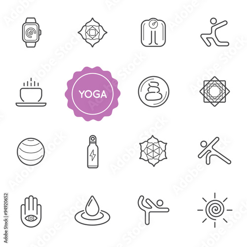 Set of Yoga Vector Illustration Elements can be used as Logo or Icon in premium quality