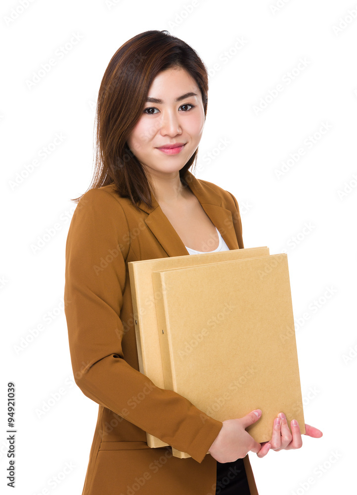 Asian Businesswoman hold with folder Asian Businesswoman hold with folder
