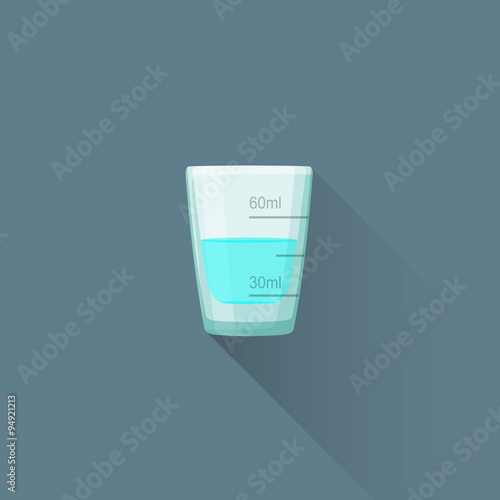 vector flat coffee barista milliliters beaker illustration icon.