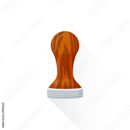 vector flat coffee barista tamper illustration icon.