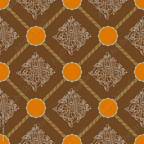 Seamless background with celtic art and ethnic ornaments for your design