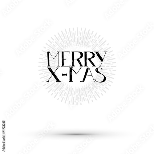 Merry X-mas lettering illustration photo