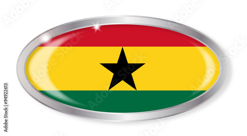 Ghana Flag Oval Button