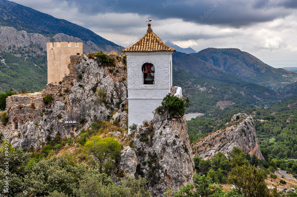 Guadalest on a cloudy day, Costa Blanca, Spain