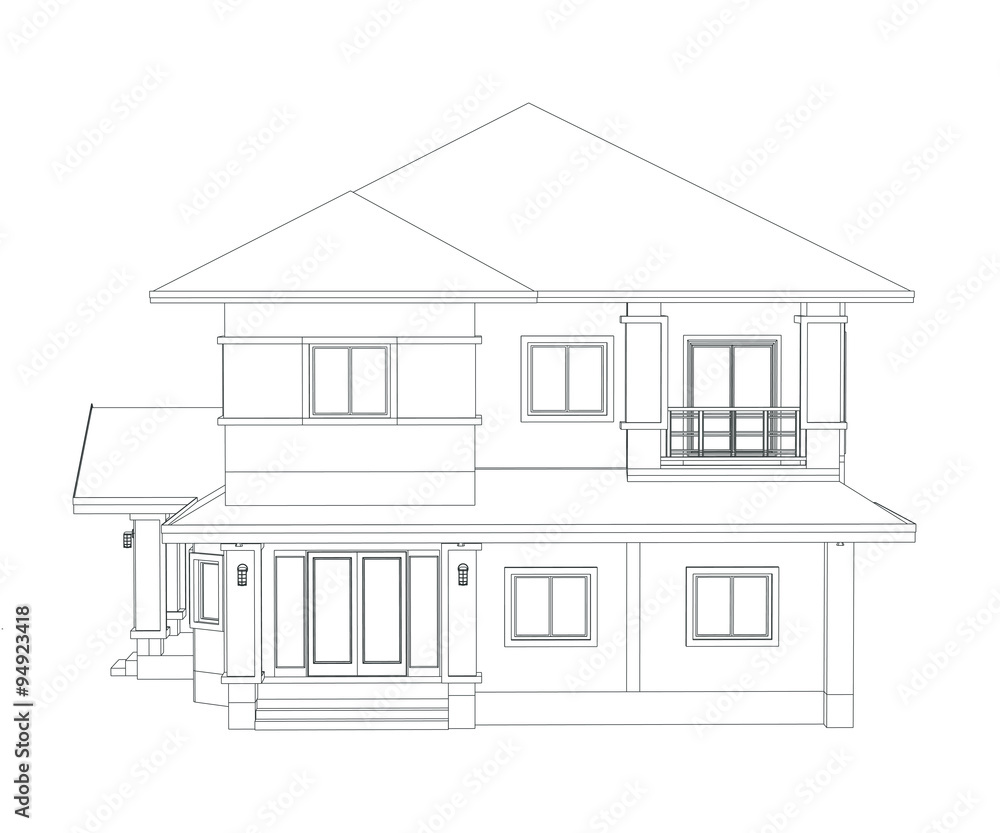 Drawings, design house no colur Drawings, design house no colur