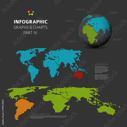 Set of vector flat design infographic charts and graphs 4