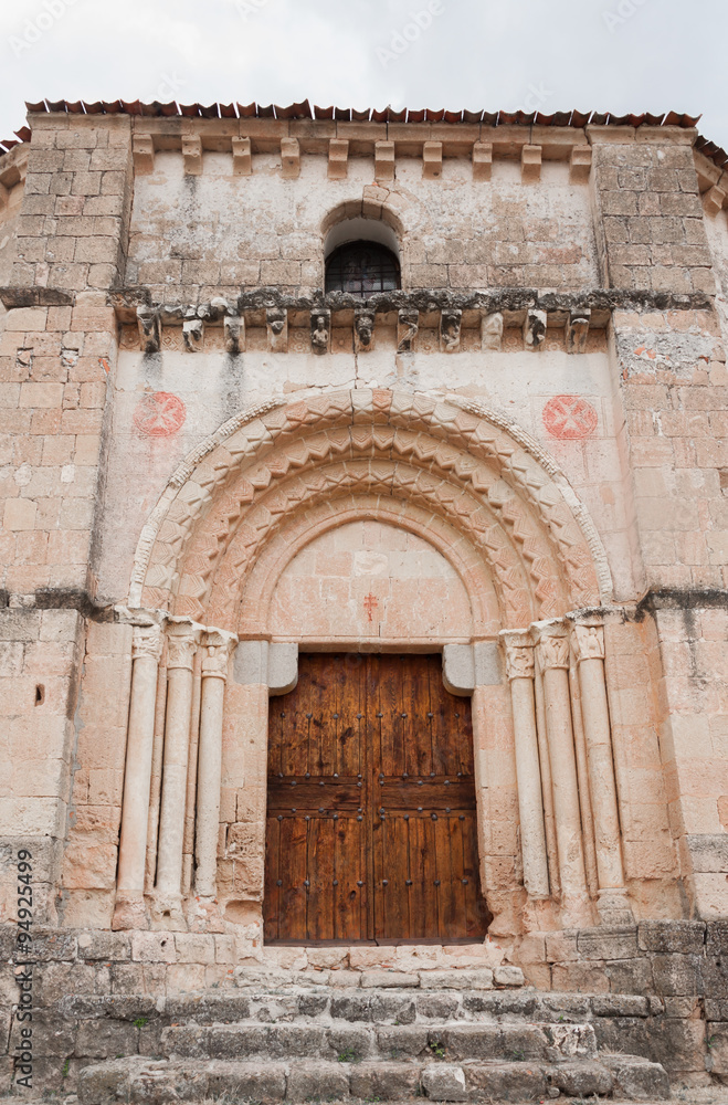 Portada de la iglesia de la Vera Cruz, Segovia, Castilla y León, España