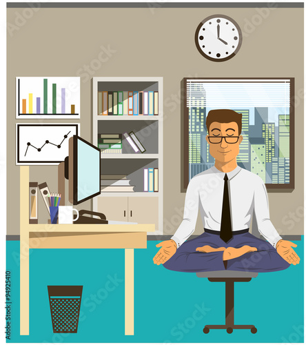Illustration of the concept of relax and work balance.