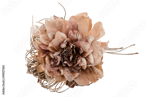 Принти на полотні Decorative  christmas artificial brown flower isolated.