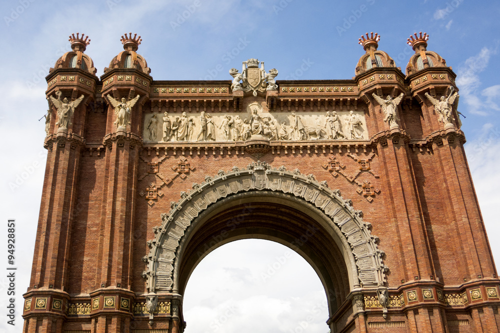 Obraz premium Closeup of Arc de Triomf in Barcelona, Spain