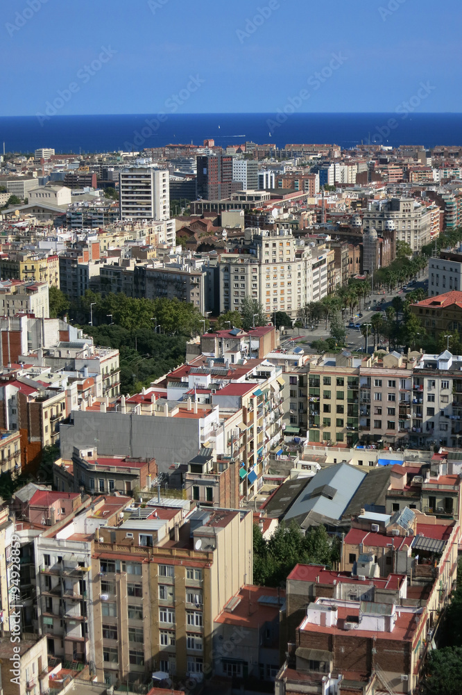 Naklejka premium View over the city Barcelona