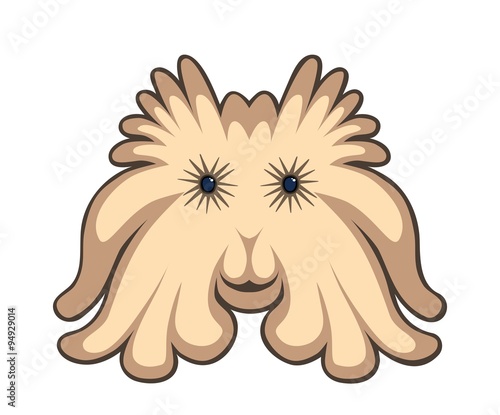 Cute cartoon monster isolated on white