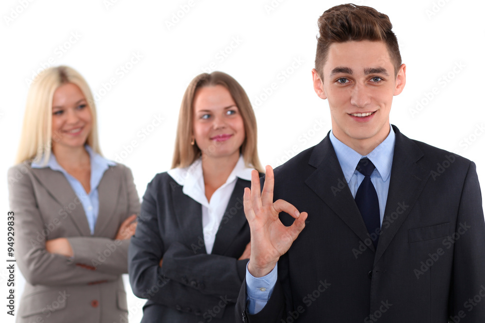 Group of business people, ok hand sign