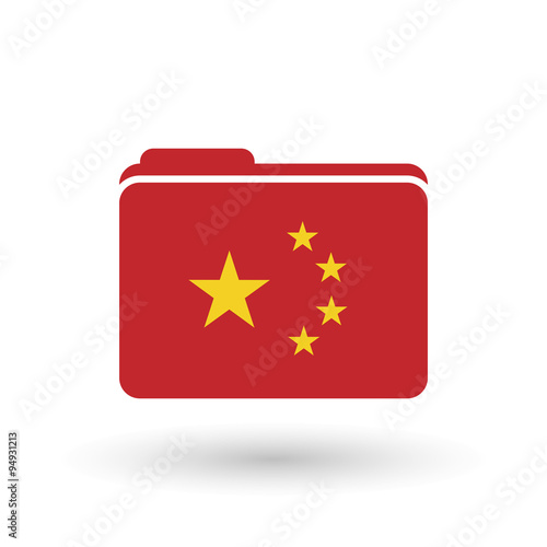 Isolated binder with the five stars china flag symbol