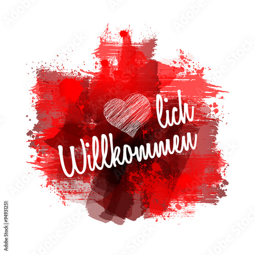 Herzlich Willkommen | Abstract Watercolour Painting