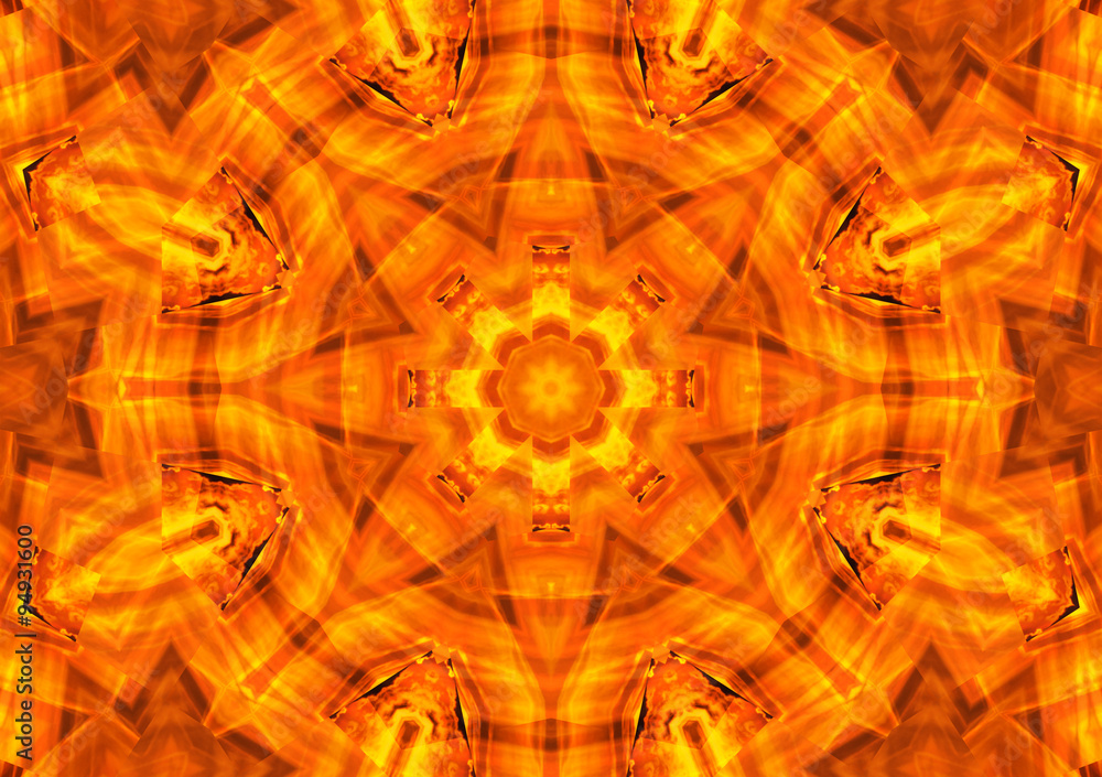 Obraz premium Abstract red and yellow kaleidoscope