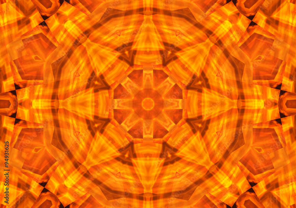 Obraz premium Abstract red and yellow kaleidoscope