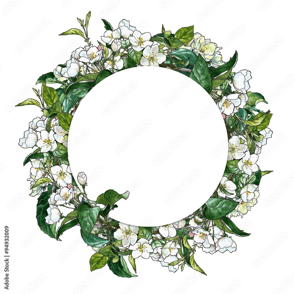 Fototapeta premium wreath with apple blossom