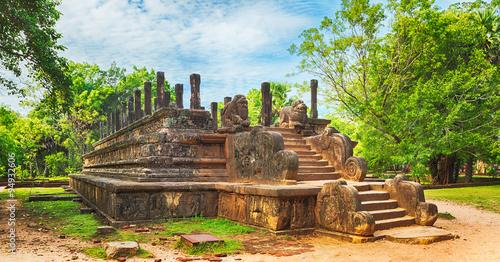 The Council Chamber, Polonnaruwa, Sri Lanka. Panorama