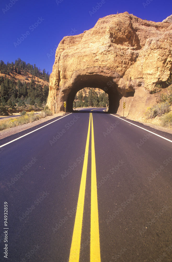 The road to Bryce Canyon National Park in Utah The road to Bryce Canyon National Park in Utah