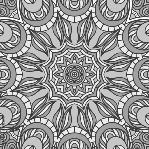 Grey Mandala Seamless Pattern2
