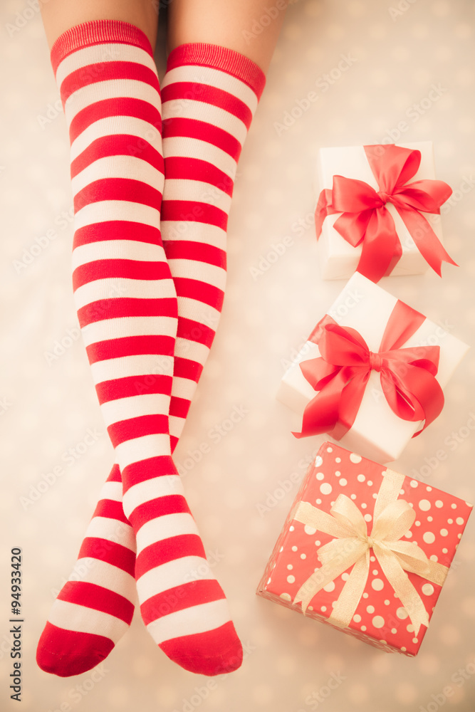 Obraz premium Sexy Santa woman legs