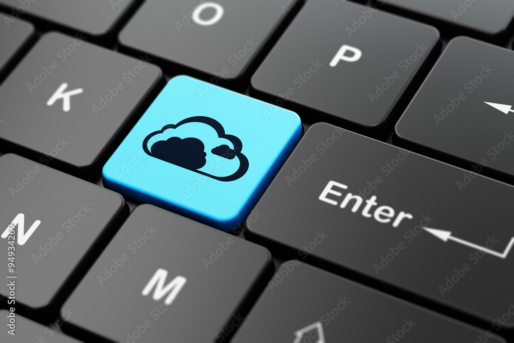 Cloud networking concept: Cloud on computer keyboard background Cloud networking concept: Cloud on computer keyboard background