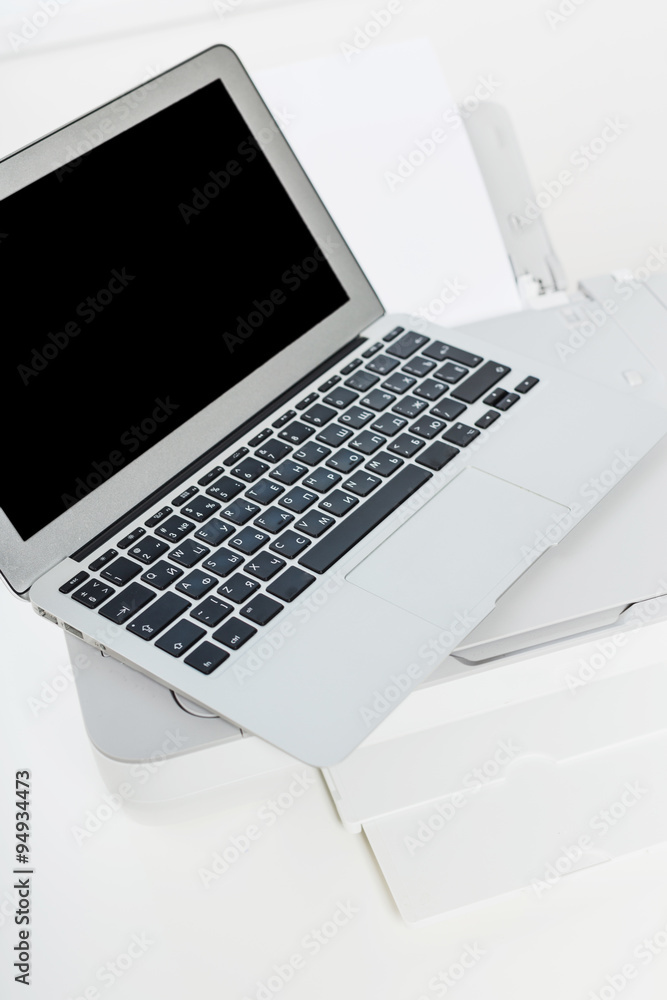 Laptop and printer Laptop and printer
