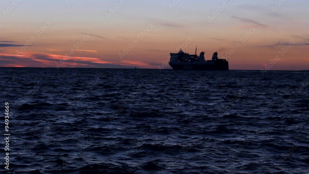 Sea Water Ship on the sea sunset Sea Water Ship on the sea sunset