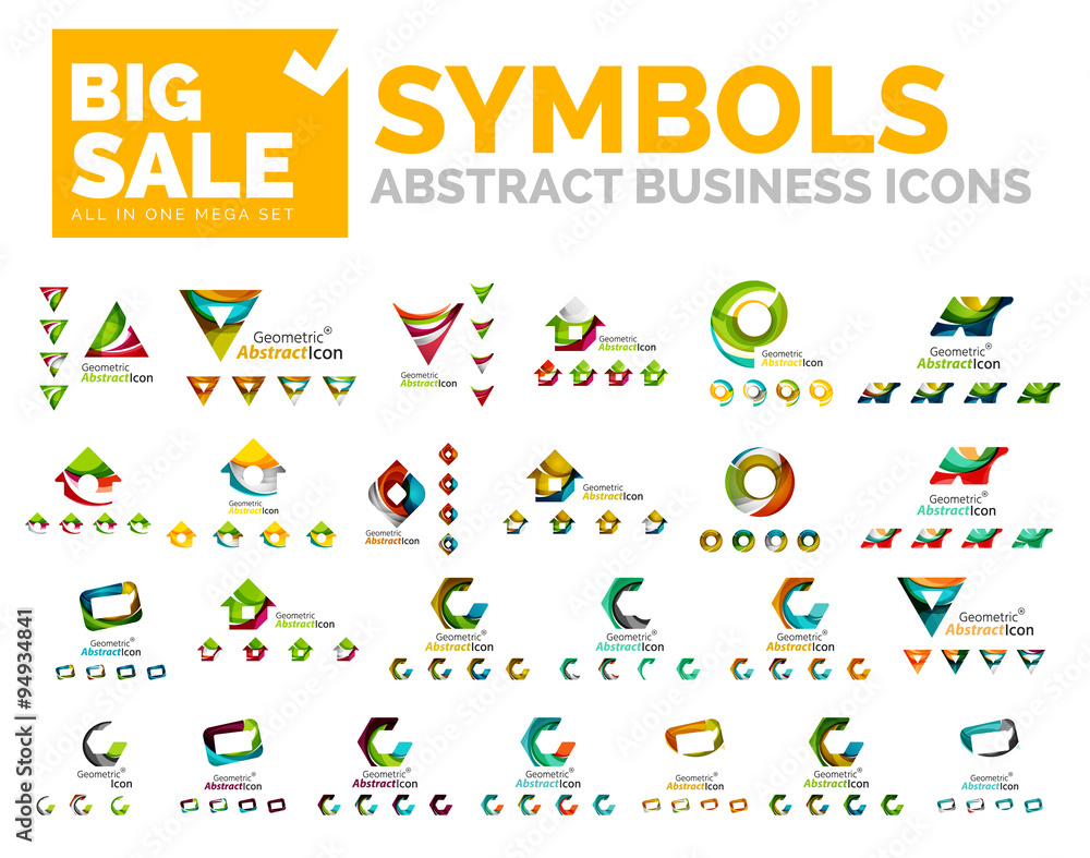 Abstract geometric business icons, logos
