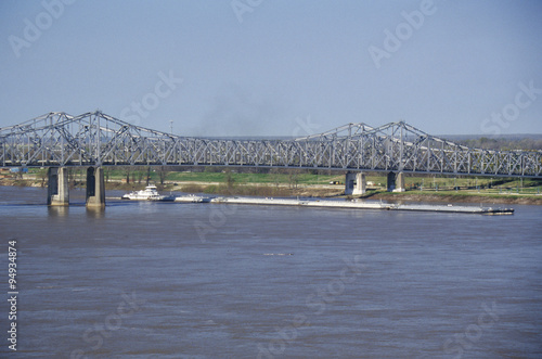 A barge in the Mississippi River in Vicksburg, Mississippi photo