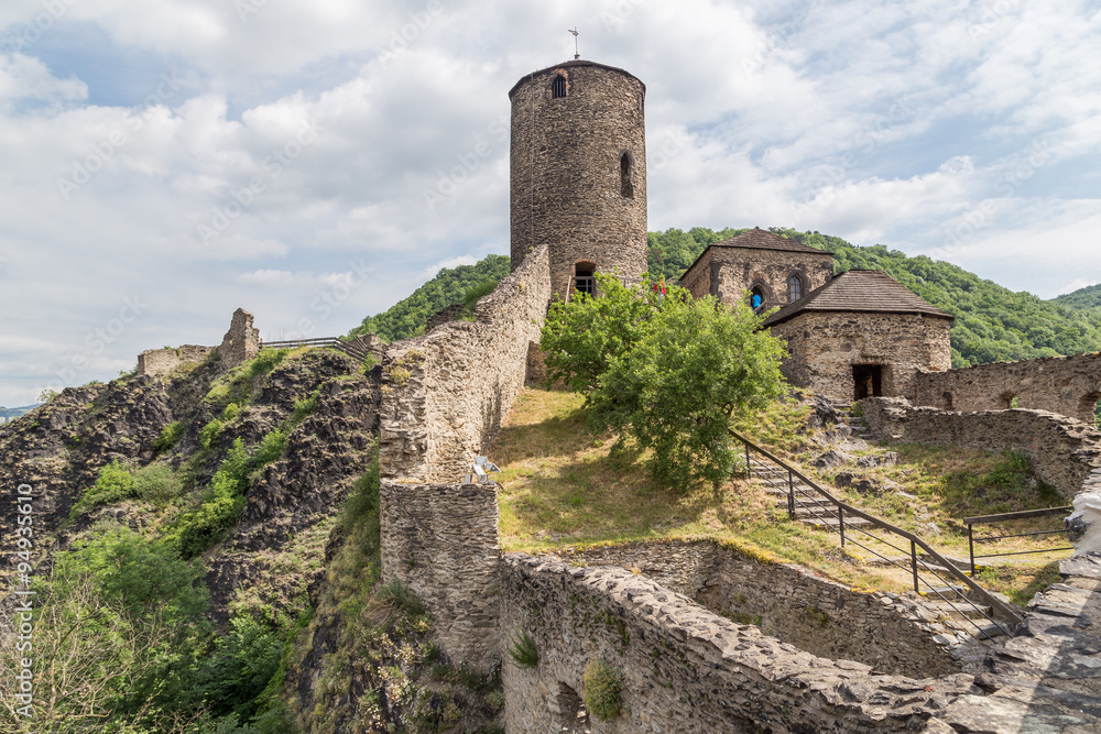 a beautiful view of the old castle Strekov