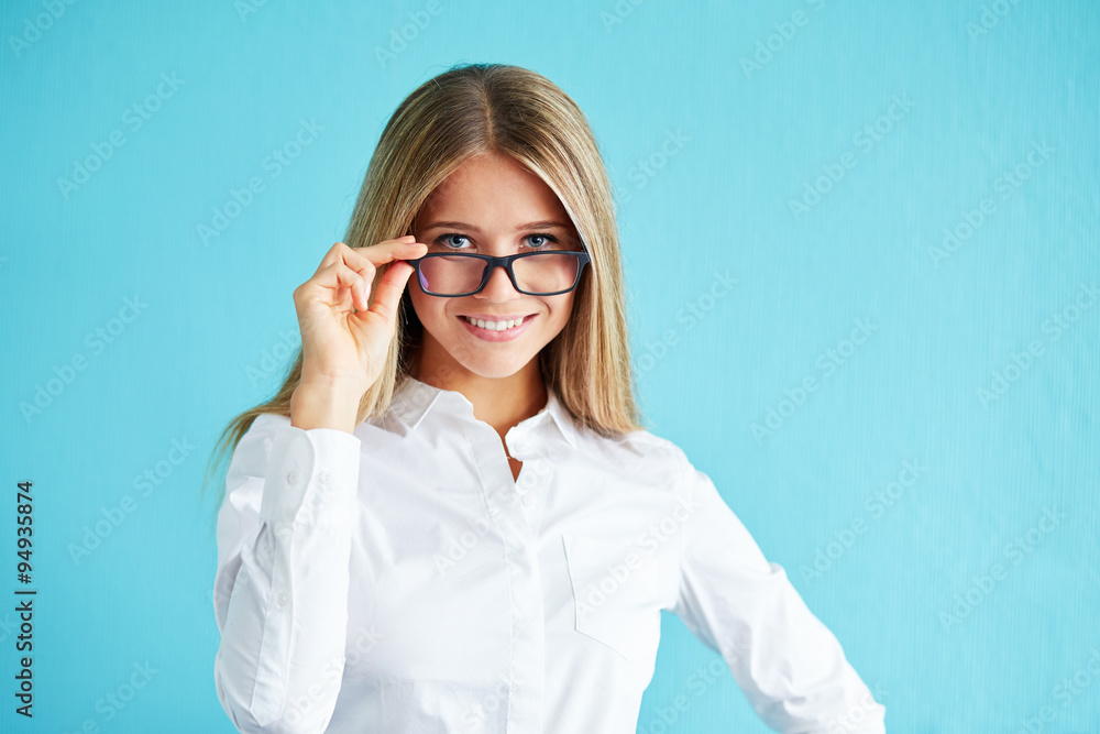 Smiling businesswoman in glasses Smiling businesswoman in glasses