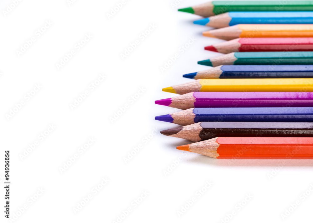 line of colored pencils line of colored pencils