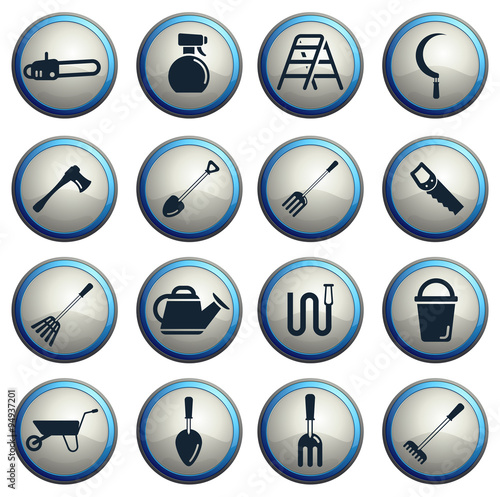 Garden tools simply icons