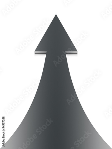 Black up arrow on white background