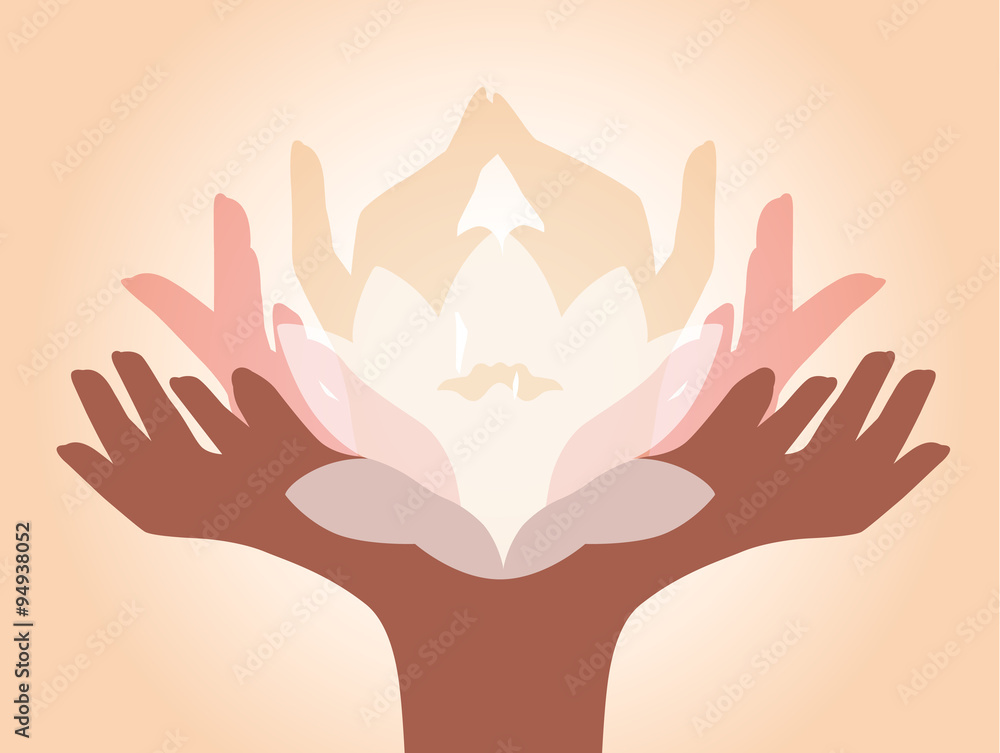 Obraz premium hands with lotus