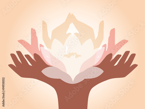 hands with lotus