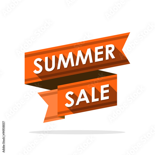 Summer sale. Label ribbon d...