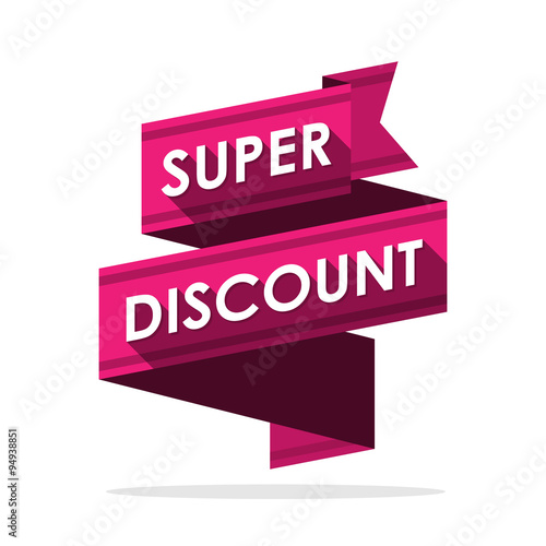 Super discount. Label ribbo...
