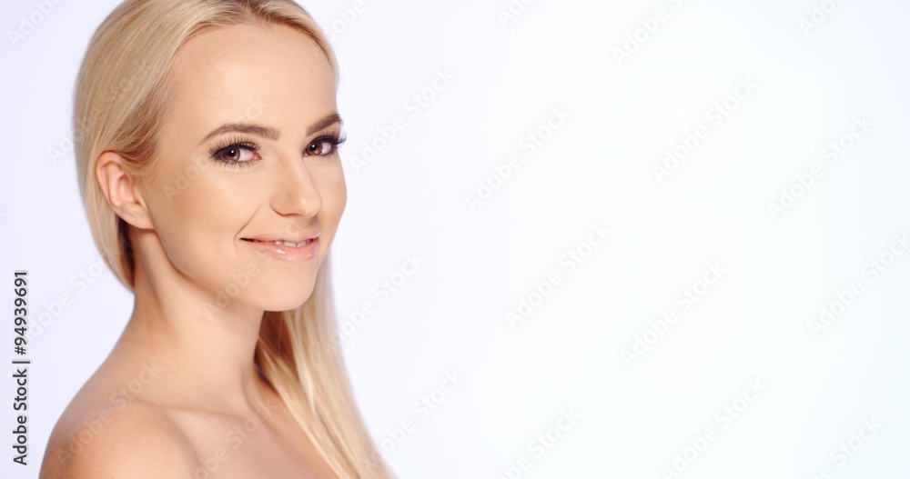 Pretty young blond woman with a gorgeous smile Pretty young blond woman with a gorgeous smile