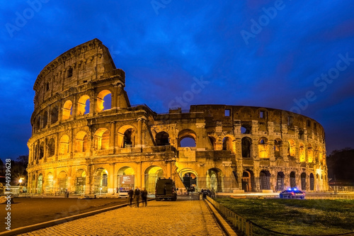 Colosseum  Rome  Italy. Twilight view of Colosseo in Rome