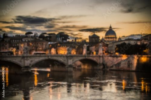 Artistic dark blur edit of the view of Vatican City, Rome at sunset © t0m15