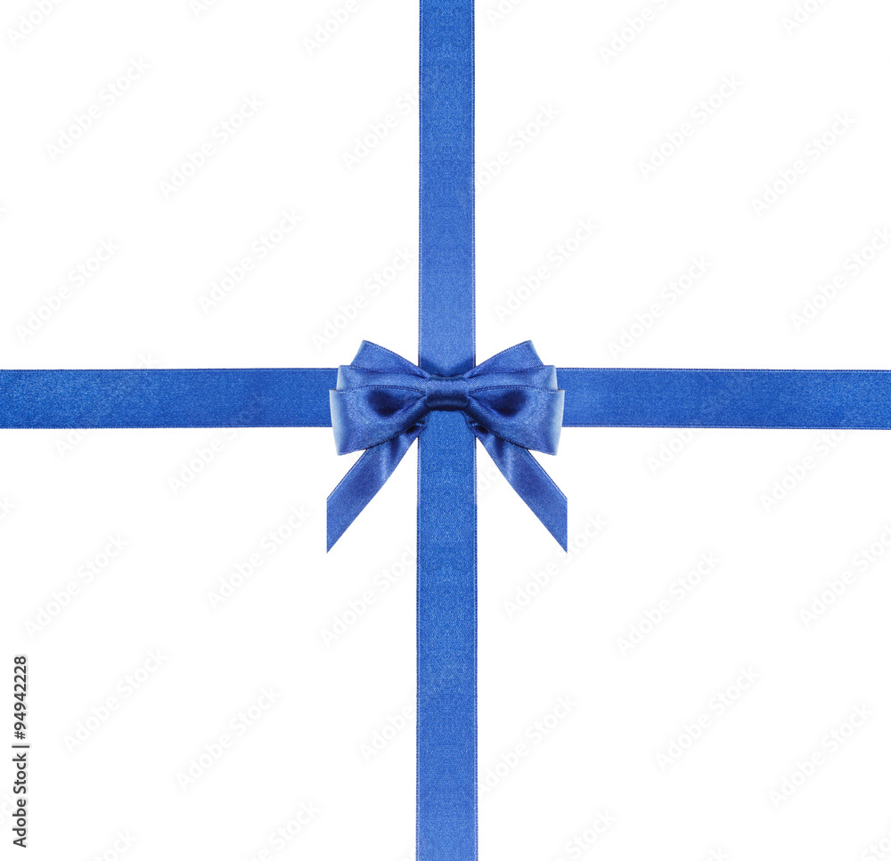 blue satin bows and ribbons isolated - set 4 blue satin bows and ribbons isolated - set 4
