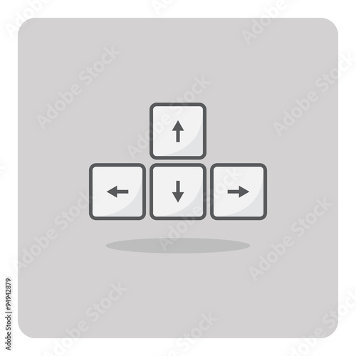 Vector of flat icon, directional button on isolated background