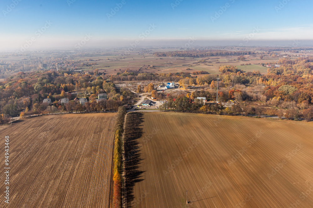  autumn, Aerial view of autumn forest
