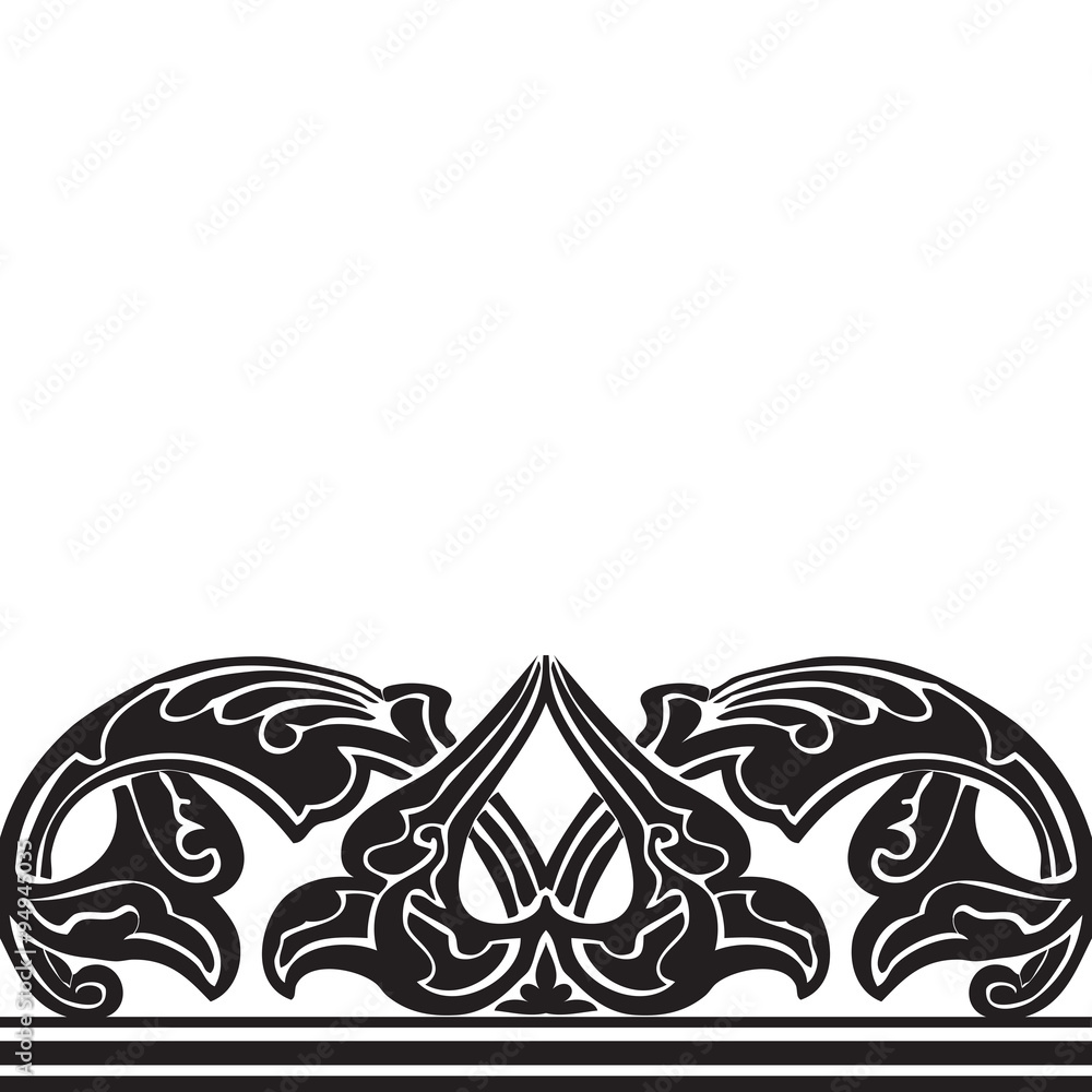 Fototapeta Vector illustration of ornamental seamless border (Arabic style)