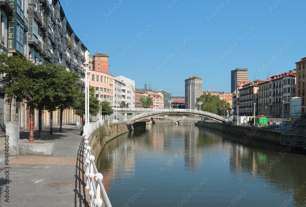 Nervion River Embankment (Muelle de Martzana). Bilbao, Spain
